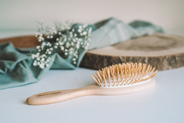 Brosse cheveux avec des picots bois